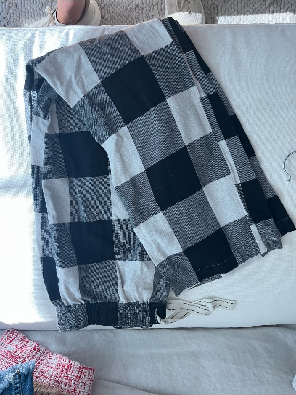 Old Navy Black and White Buffalo Plaid Sleep Pants
